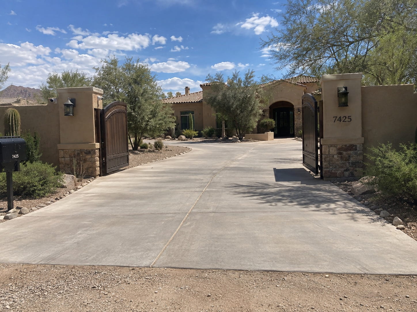 Concrete driveway at an Arizona home