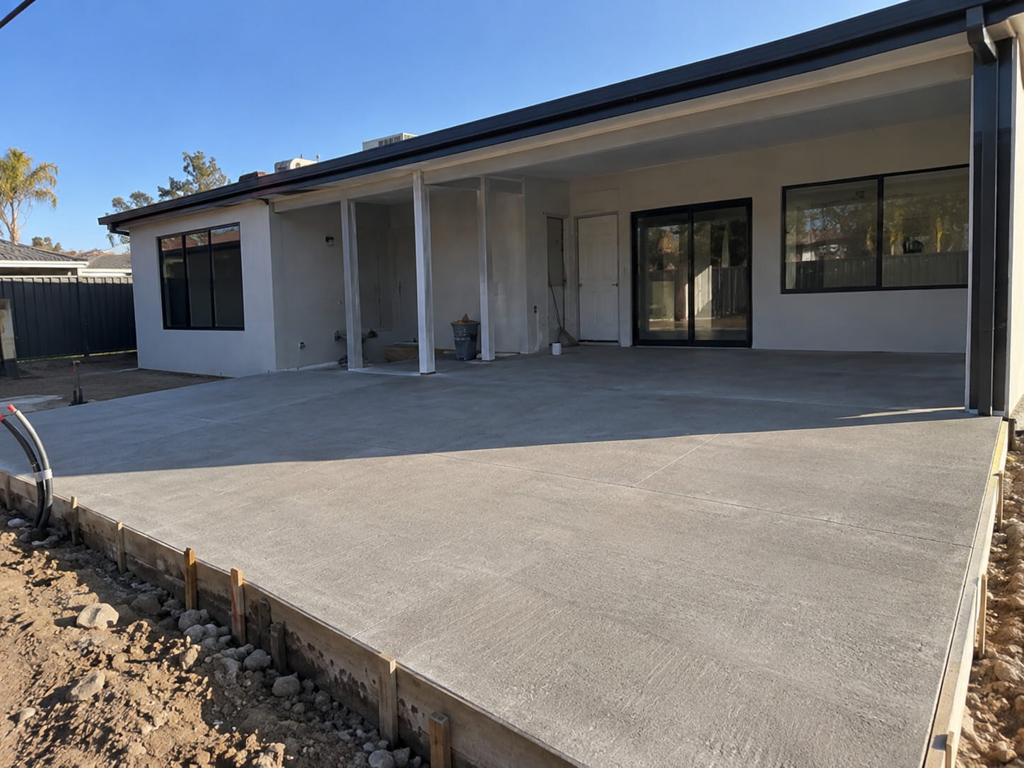 Concrete foundation poured at a Tucson build