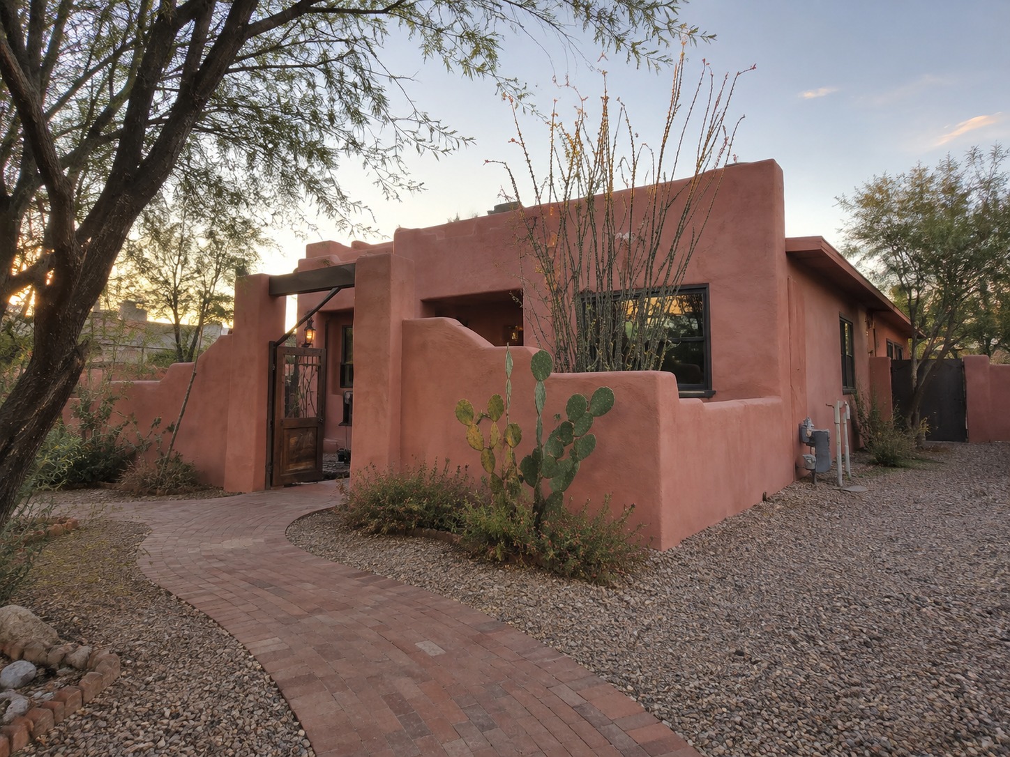 Reinforced garden wall at a Tucson property